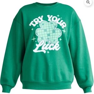 Green 'Try Your Luck' Sweatshirt